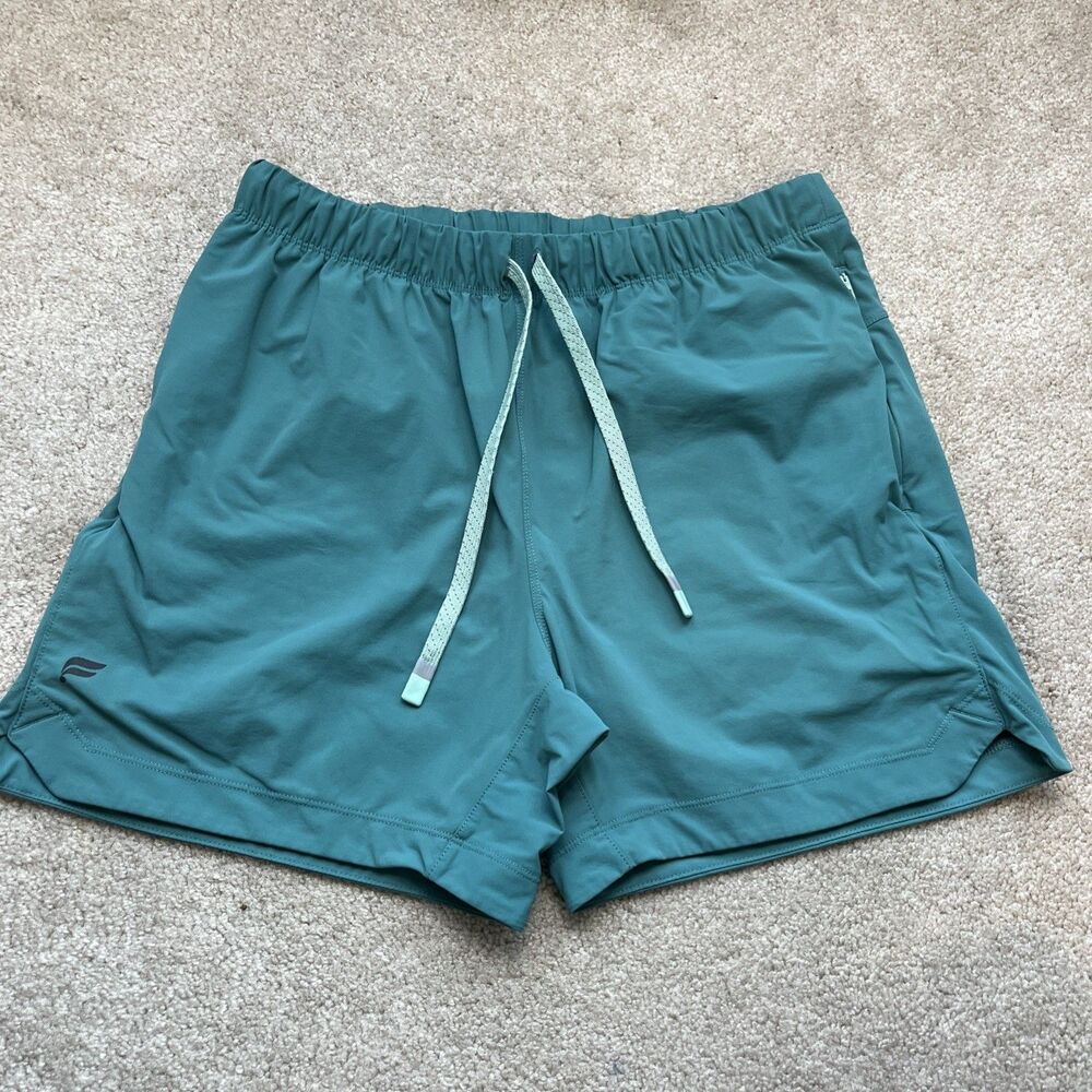 Fabletics The One Shorts Mens Medium Green 5" Unlined Gym Training Towel Loop